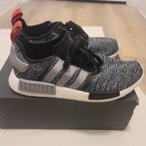 Adidas NMD R1 Glitch BB2884 Primeknit Core Black & Gray Size 11 Mens Pre-Owned